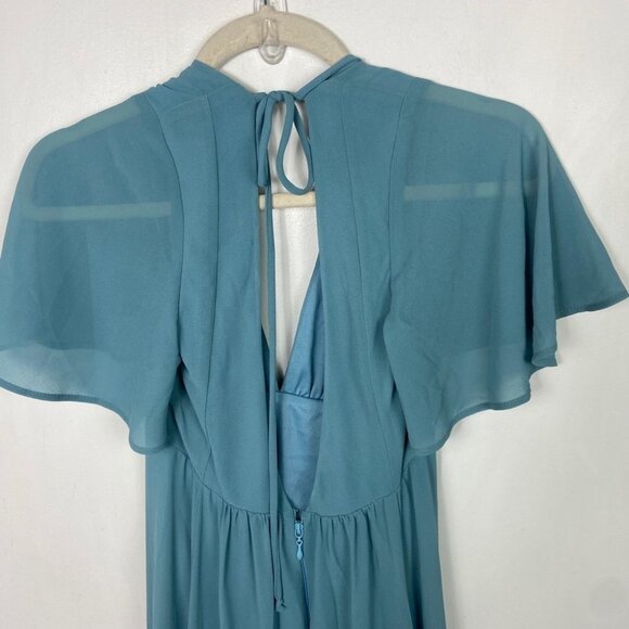 NWT Show Me Your MuMu‎ Maxi Dress Faye Flutter Blue Size XS New With Tags Boho - Picture 11 of 13